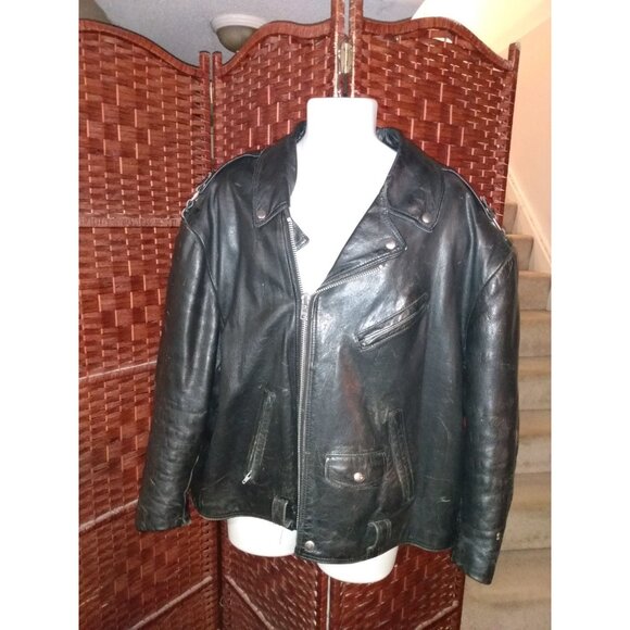 bristol Other - Vintage Bristol Leather Motorcycle Jacket Men's Size 58 Biker Black
